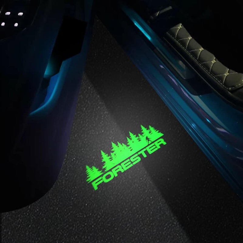 uunonaha 2 pcs Non-Fading LED Car Door Logo Lights Courtesy Projector Laser Welcome Light Ghost Shadow Forester Accessories Puddle lamp Compatible with Forester (Forester Green) - Image 2